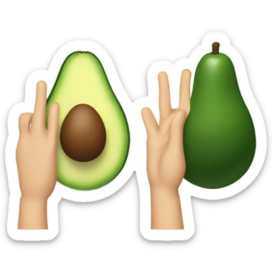 avocado waving hand sticker