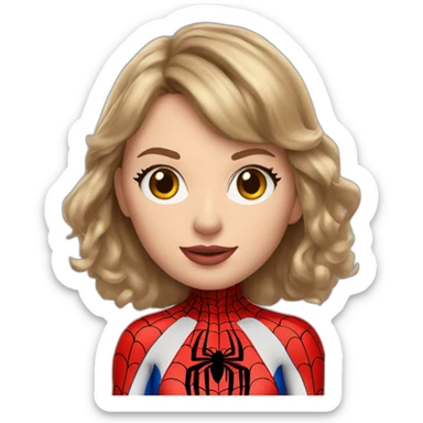 realistic taylor swift in spider-man costume sticker