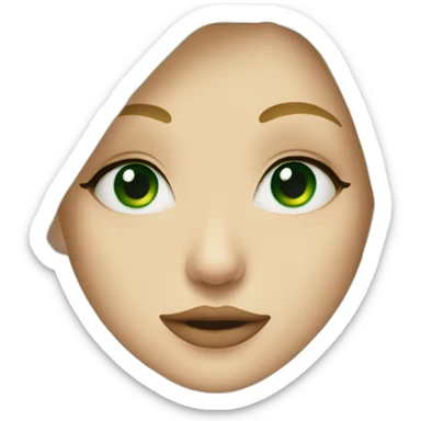 Blonde hair girl with green eyes sends kiss sticker