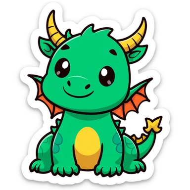 majestic dragon with horns and fierce expression sticker