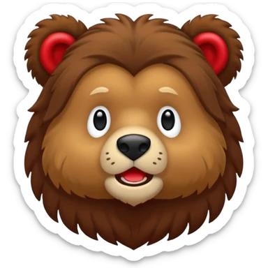 Urso pardo com cabelo vermelho mostrando a língua  sticker