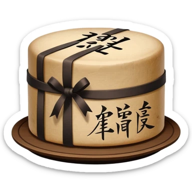 wrapped pu-erh tea cake with Chinese calligraphy, simple and bold design sticker