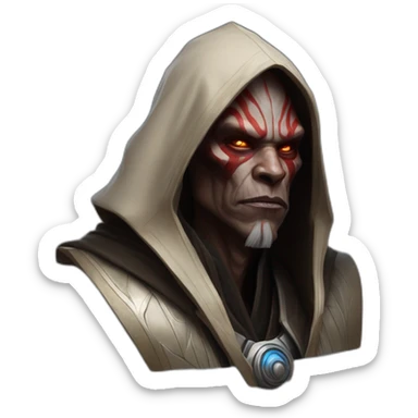 hyperrealist sith jedi in world of warcraft sticker