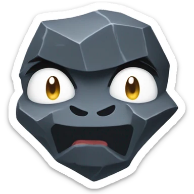 Onix Rock type Pokémon iOS emoji style
 sticker