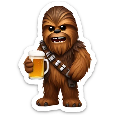 Chewbacca with a beer sticker