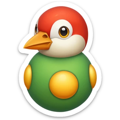 Bird with big balls sticker