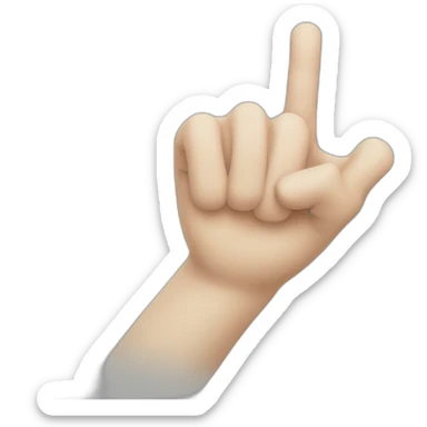 a white hand with an only finger up to indicate to scroll down sticker