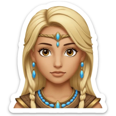 ESO female moamer warrior with lashes and earrings sticker