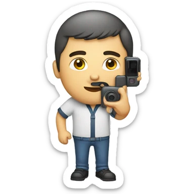 a person who takes a video on the phone sticker