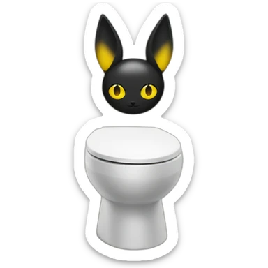 toilet with umbreon head atop sticker