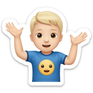 A toddler with a tiny jersey shirt, clapping with adorable enthusiasm jumping sticker