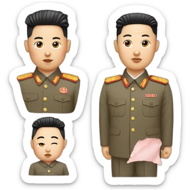 Kim jong-un avec une paire de jumelles sticker