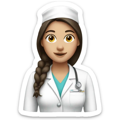 brunette nursing student sticker