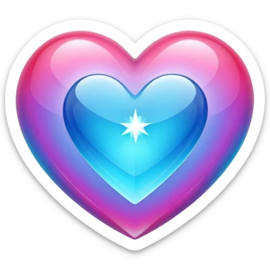 colorful crystal heart sticker