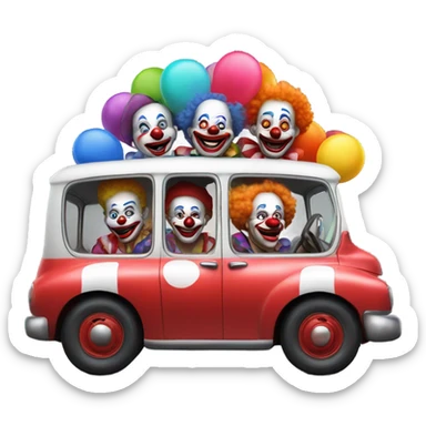 6 clowns in a clown car  sticker