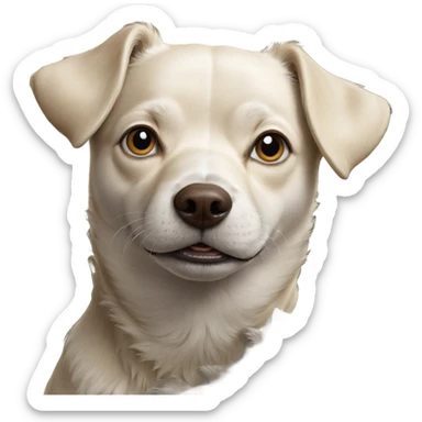 realistic solo dog portrait sticker