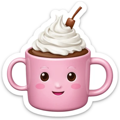 Pink food coffe sticker