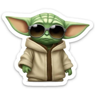 Baby Yoda wearing sunglasses sticker