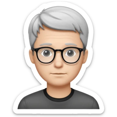 padre con gafas poco pello y color blanco y negro sin arujas sticker