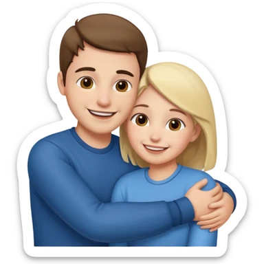  un homme serre sa sœur dans ses bras sticker