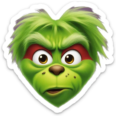 Grinch heart sticker