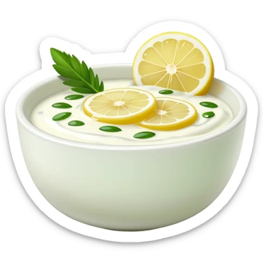 yaourt avec du citron, des herbes, du miel et de l'huile d'olive sticker