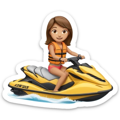 Girl on jet ski sticker