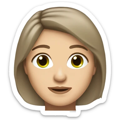 pretty middle age caucasian woman with brown hair and green eyes sticker