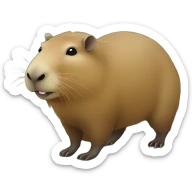 Capybara with bongos sticker