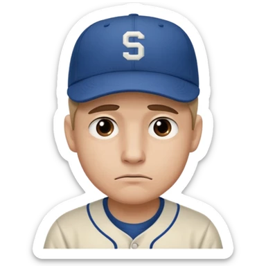Una carita triste con una gorra de base pro show i q se llame rober sticker