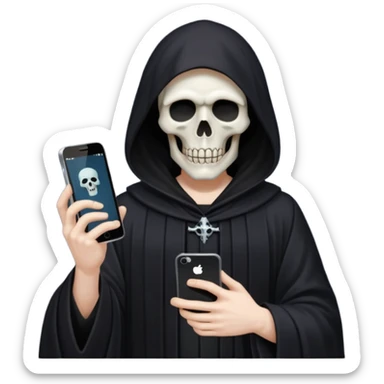 grim reaper holding a phone sticker