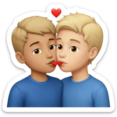 2 boys kissing sticker