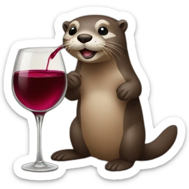Otter dring wine sticker