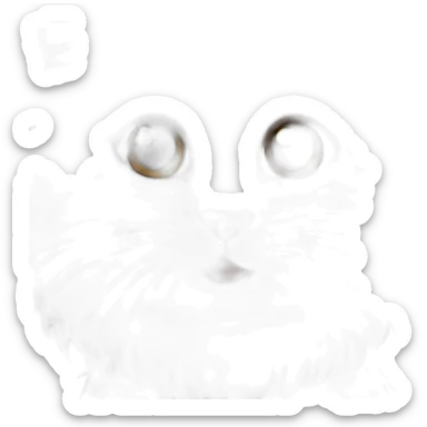 Brown fluffy fall Siberian kitten face sticker