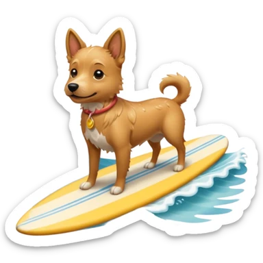Dog on surfboard sticker