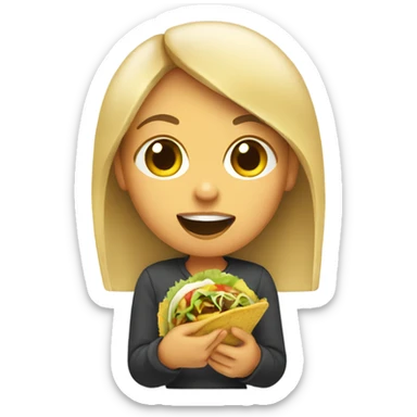 Girl eating tacos sticker
