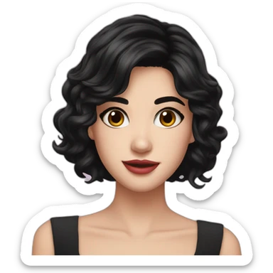 violetta beautiful girl black hair sticker