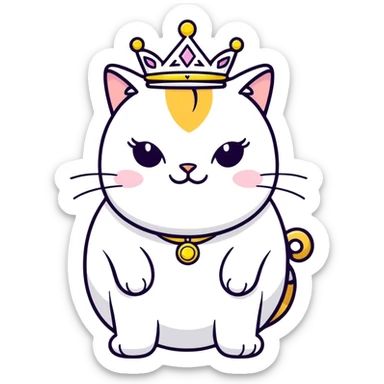 Fat cat with a tiara  sticker