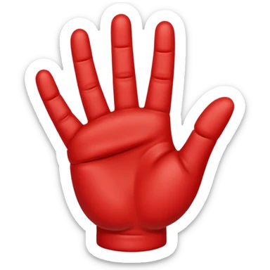 Red six-fingered hand sticker