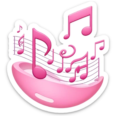 baby pink music notes sticker
