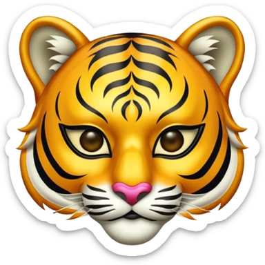 tiger with glamorous masquerade mask sticker