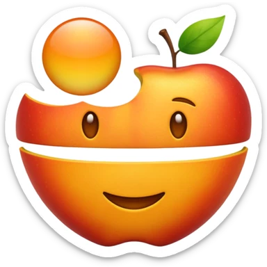 two sunrises in a row, apple emoji style sticker