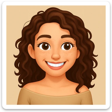 turn the second man in emoji style of the 1st image, match the facial features and match dressing style of the 2nd image, she is having open shoulders  sticker