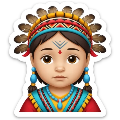 Indiozinho bebê meio branco. com características de índio roupinha de índio rosto também lindo bonitinho  sticker