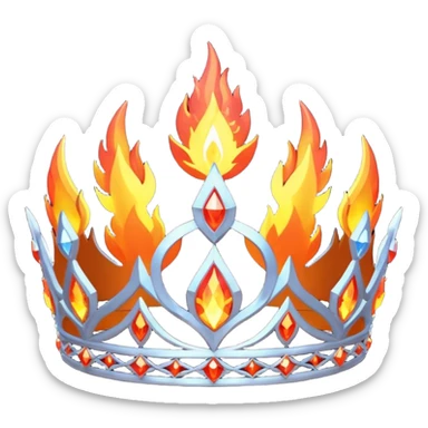 fantasy magic tiara of fire and ash low poly sticker