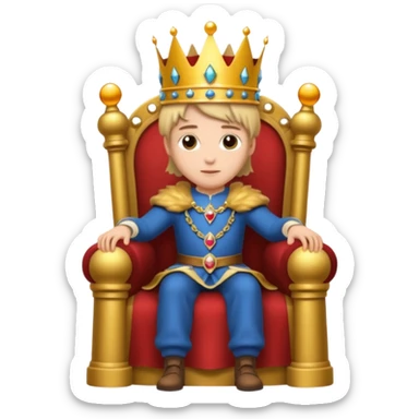 A repersitting on throne. Throne sticker