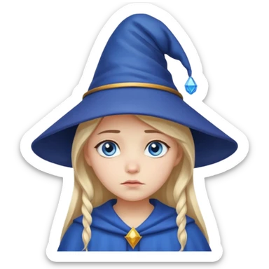 sad wizards in hat girl sticker