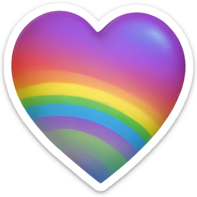 Rainbow heart sticker