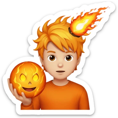 new kids style (dutch) groote vuurbal jonge sticker