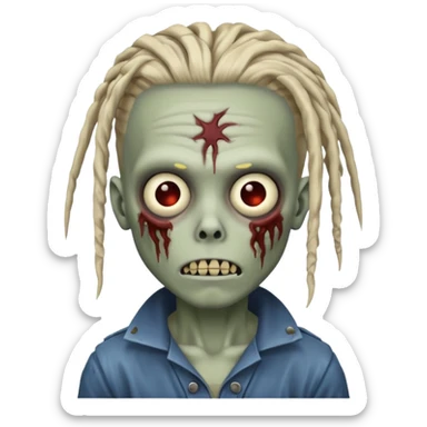 Zombie boy with dreads sticker